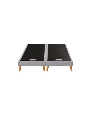 Sommier Simmons à lattes fixes hauteur 15 cm tissu gris