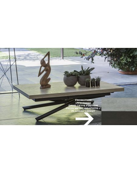PROMO UNIQUEMENT DANS CETTE CONFIGURATION : Pieds métal graphite (idem photos produit) et plateau melamine CIMENT