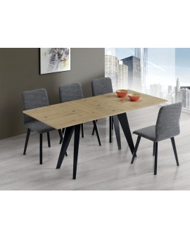 Console extensible Quattro ouverte pieds anthracites plateau scandinave