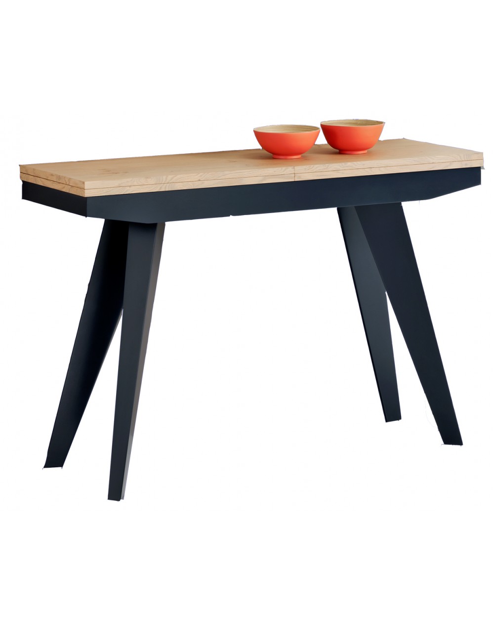 Console extensible Quattro pieds anthracites plateau scandinave