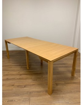 Table, Console de salle à manger extensible avec rallonges jusqu'à 239 cm,  couleur chêne, Dimensions fermé : 90x53,6x74,6 cm de hauteur.
