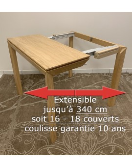 Console extensible pliante en chêne naturel 100x40 cm - Albatre